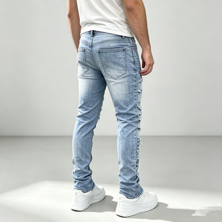 Herren Modische Ripped Jeans mit kreativen Destroyed-Details Echoarchiv