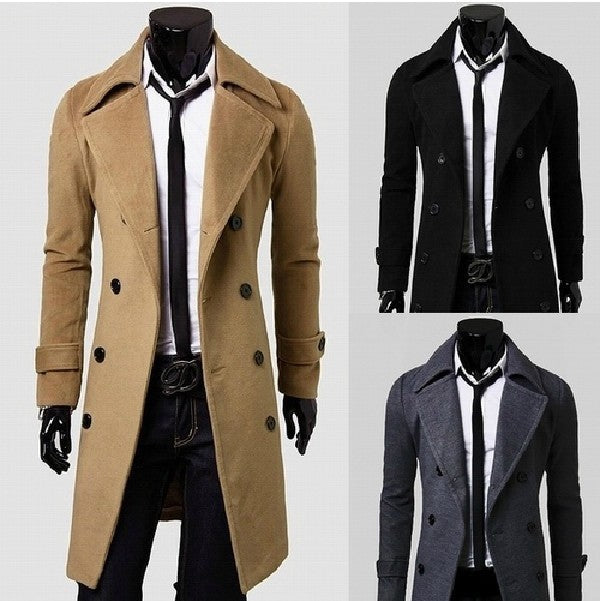 Herren nan eleganter doppelreihiger Mantel mit schmaler Taillierung und breitem Revers Echo Archiv
