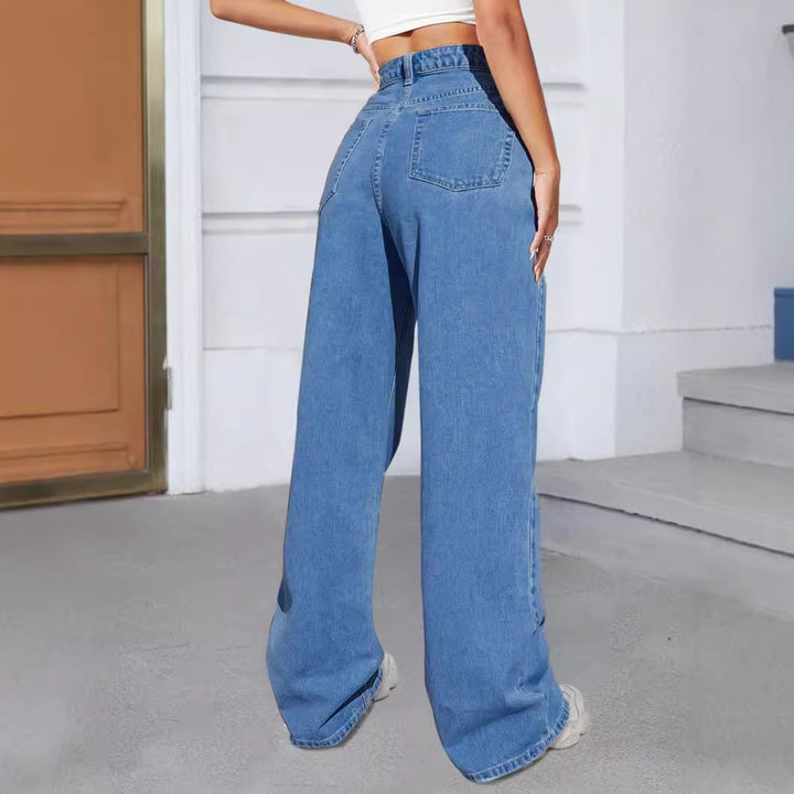 Damen Weite Jeanshose mit Schmetterlings-Print Echo Archiv