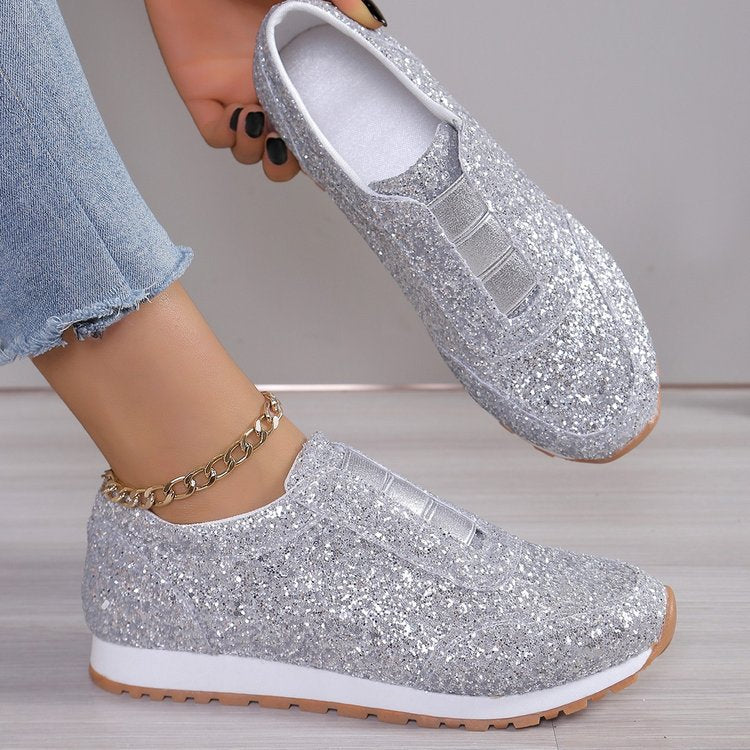 Damen  glitzernde Slippersneaker mit elastischer Zungenblende gepolsterter Innensohle und rutschfester Profilsohle Echo Archiv