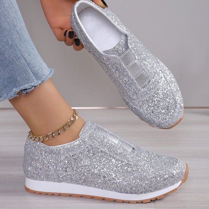 Damen  glitzernde Slippersneaker mit elastischer Zungenblende gepolsterter Innensohle und rutschfester Profilsohle Echo Archiv