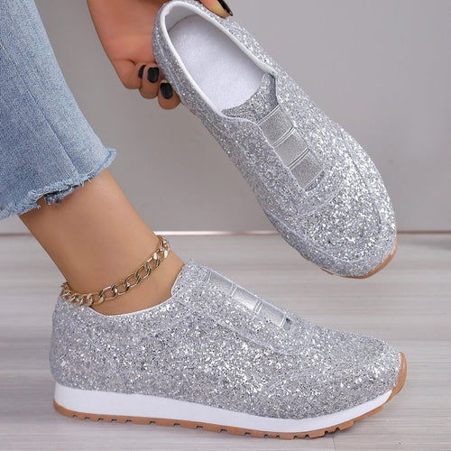 Damen  glitzernde Slippersneaker mit elastischer Zungenblende gepolsterter Innensohle und rutschfester Profilsohle Echo Archiv