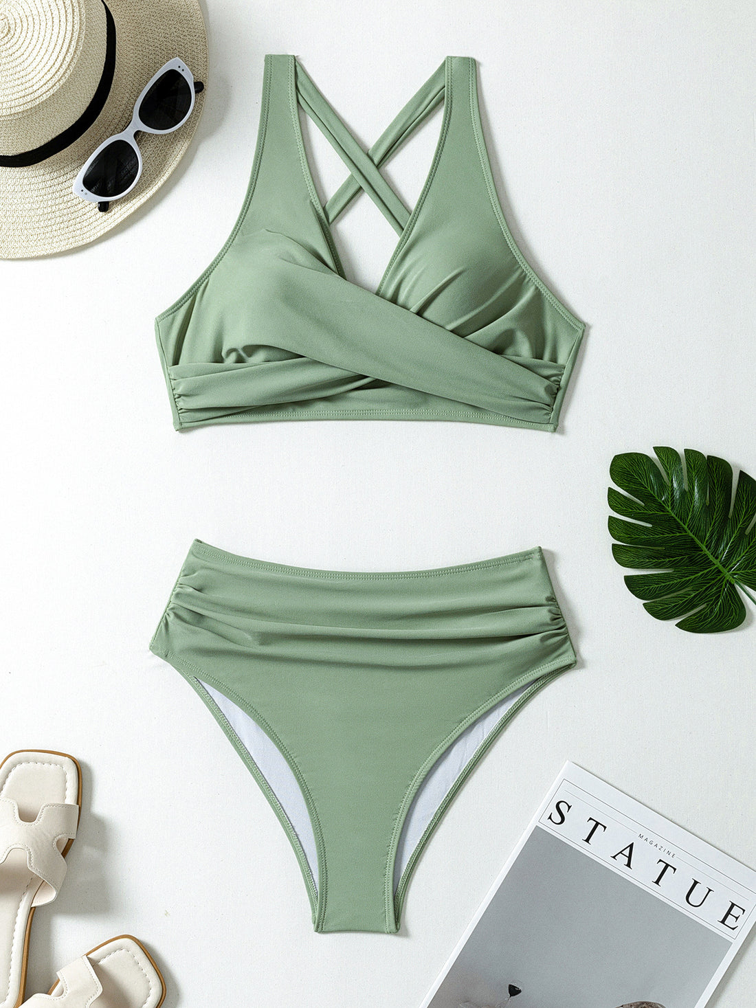Damen Hochtailliertes Bikini-Set mit Wickeloberteil – Maréssa
