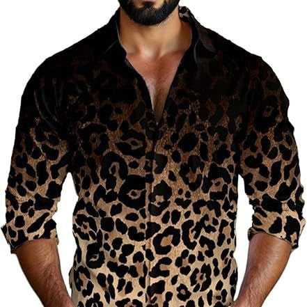 Herren Leopardenmuster Hemd Echoarchiv