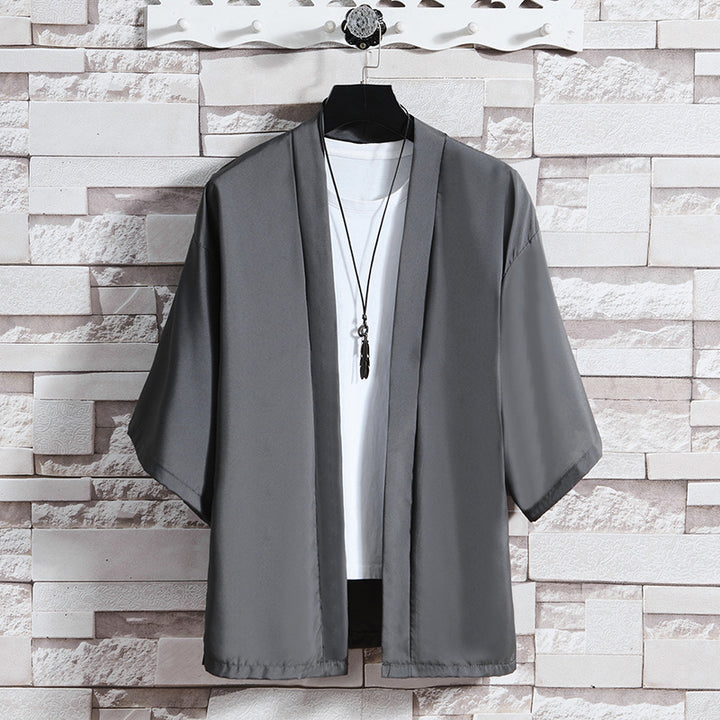 Herren nan kimonoartige Kurzjacke im Oversize-Stil mit offenem Schnitt und weichem Fall Echo Archiv