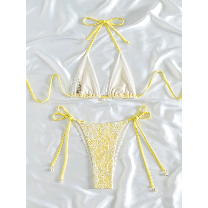 Damen Triangel-Bikini mit floralen Spitzenakzenten Echo Archiv