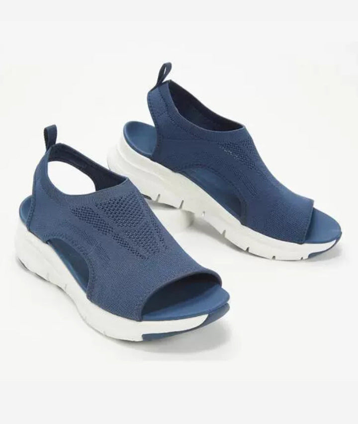 Damen Komfortable Sandaletten mit atmungsaktiver Strickoberfläche und ergonomischem Fußbett Echoarchiv