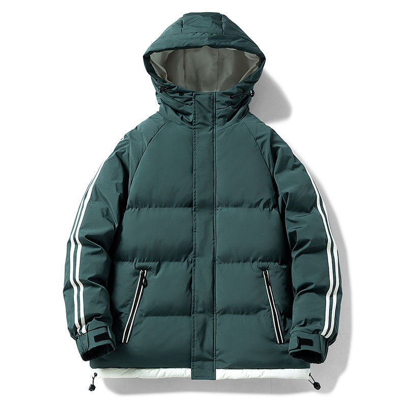 Herren nan gesteppte Kapuzen-Winterjacke mit Thermofutter, seitlichen Kontraststreifen und winddichter Außenhülle Echo Archiv