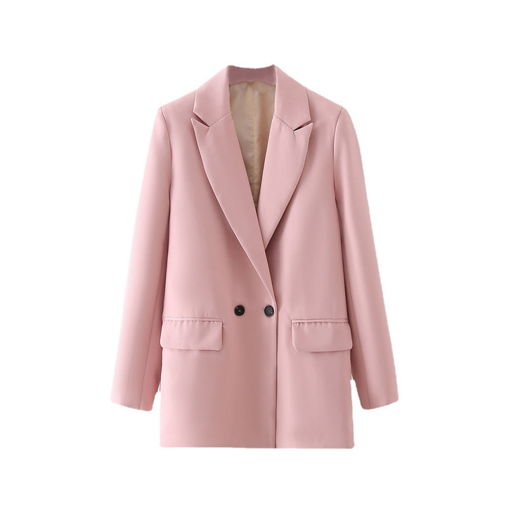 Damen Oversize Doppelreihiger Blazer mit fallendem Revers und weicher Innenfütterung – Valéne