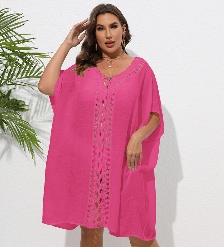 Damen Luftiger Strandkimono mit dekorativer Häkelspitze Echo Archiv