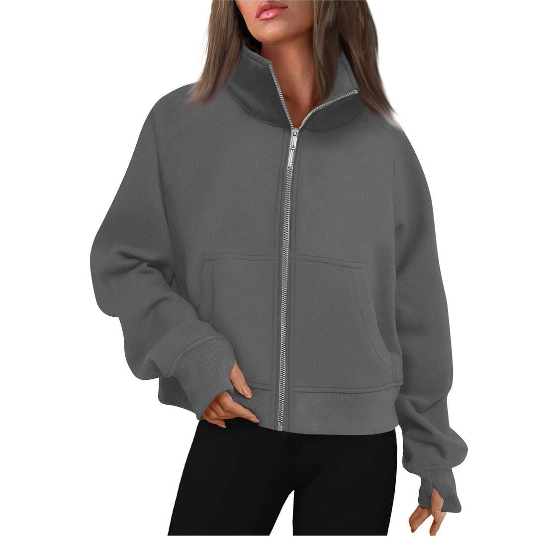 Damen bequeme SwEchoarchivtjacke mit hohem Kragen Echoarchiv