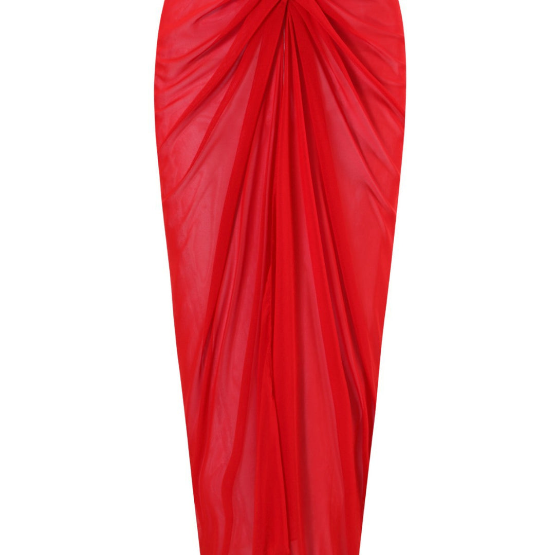 Damen einseitiger Badeanzug mit elegantem Drapierungsdesign und passendem Pareo Echo Archiv