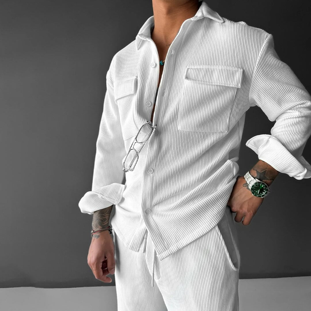 Herren utility Hemdbluse mit doppelten Brusttaschen Echoarchiv
