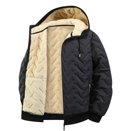 Herren Steppjacke mit Kapuze und extraweichem Teddy-Innenfutter Echoarchiv