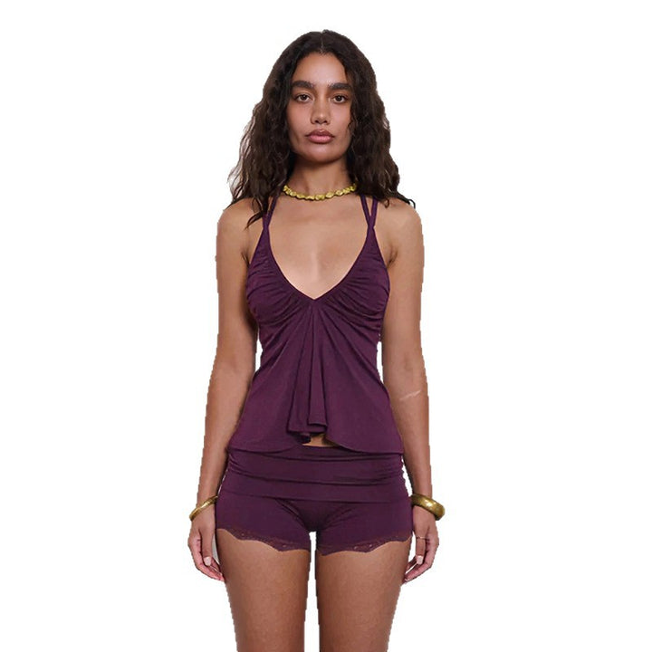 Damen Luftiges Spaghetti-Top mit gerafftem Design Echo Archiv