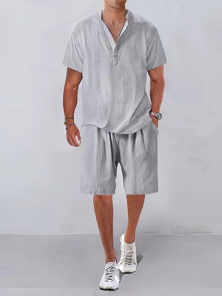 Herren Casual Relaxed Fit Leinen Set Echoarchiv