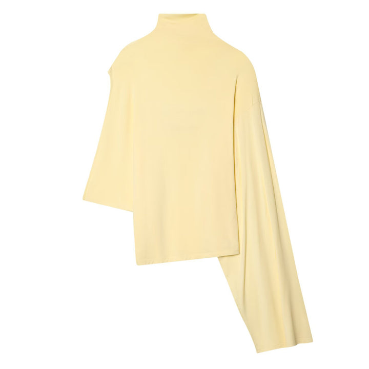 Damen Asymmetrisches Drapiertes Cape-Top mit Rollkragen und One-Shoulder-Ärmel Echo Archiv