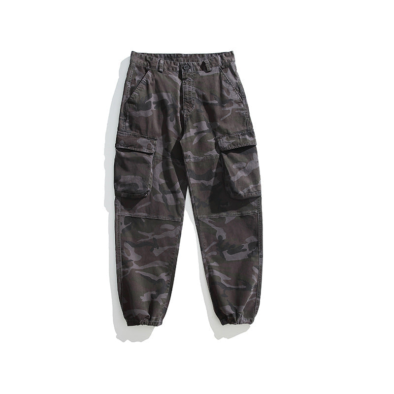 Herren Taktische Cargo-Joggerhose mit elastischem Knöchelabschluss, Mehrfachklapptaschen und Tarnmuster Echo Archiv