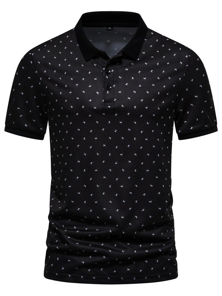 Herren Poloshirt mit modernem Muster und atmungsaktiven Eigenschaften Echoarchiv
