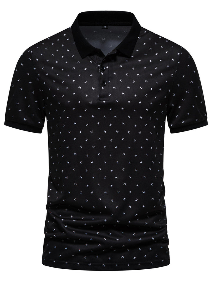 Herren Poloshirt mit Echoarchivrnem Muster und atmungsaktiven Eigenschaften Echoarchiv