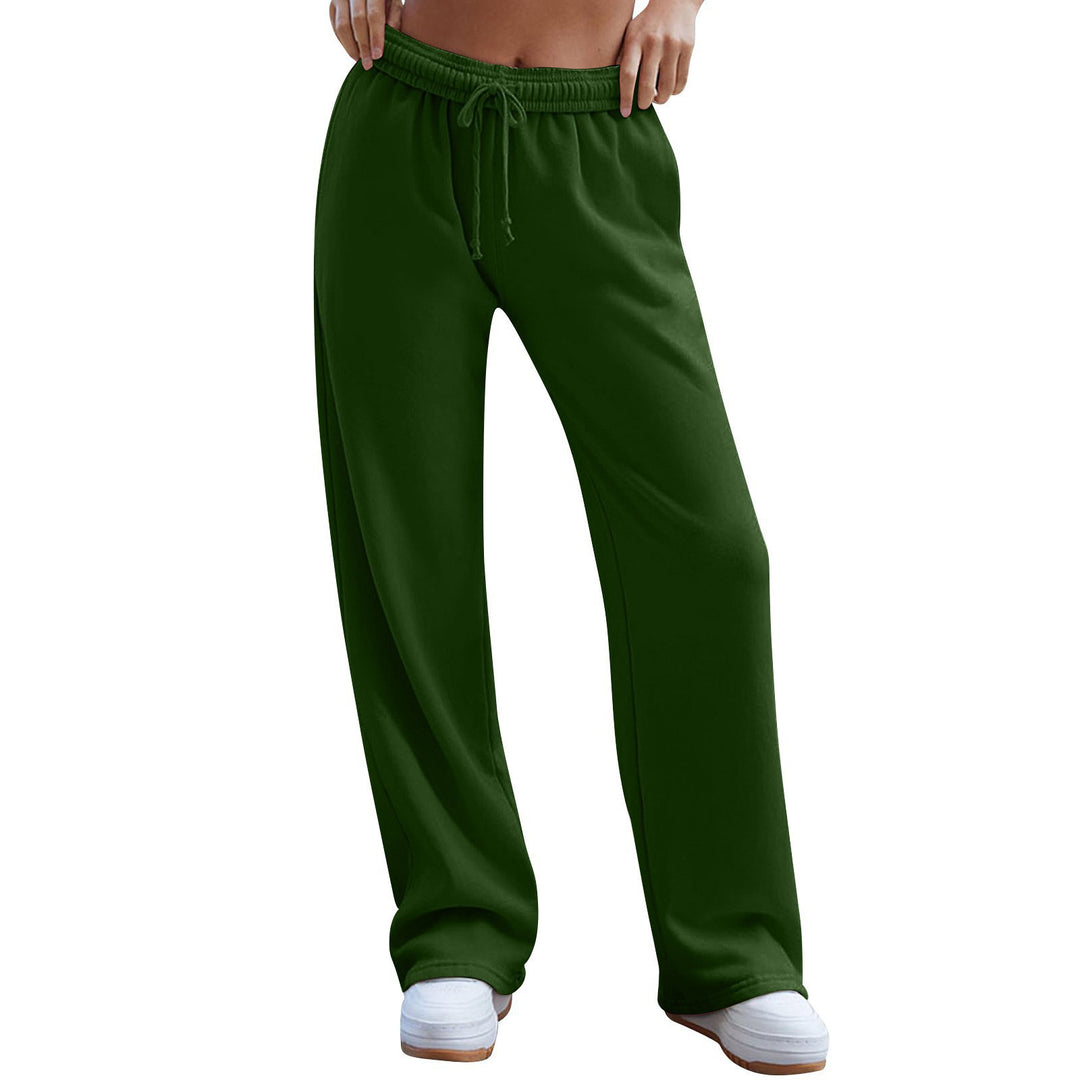 Damen weite Komfort-Loungehose mit hochgeschnittener Taille, elastischem Bund und Kordelzug – Avélisse