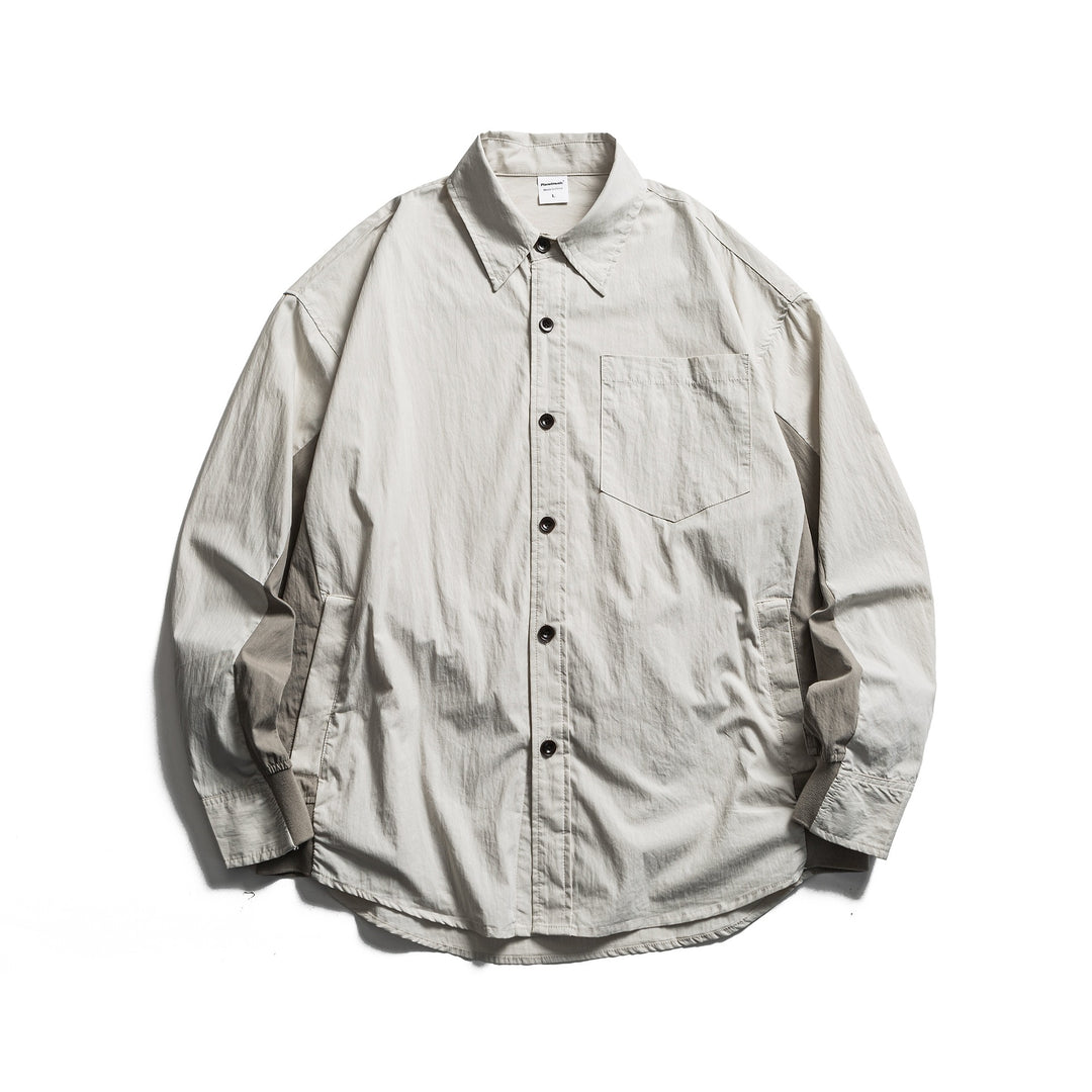 Herren Oversized Hemd mit Brusttasche und Rippbündchen Echoarchiv