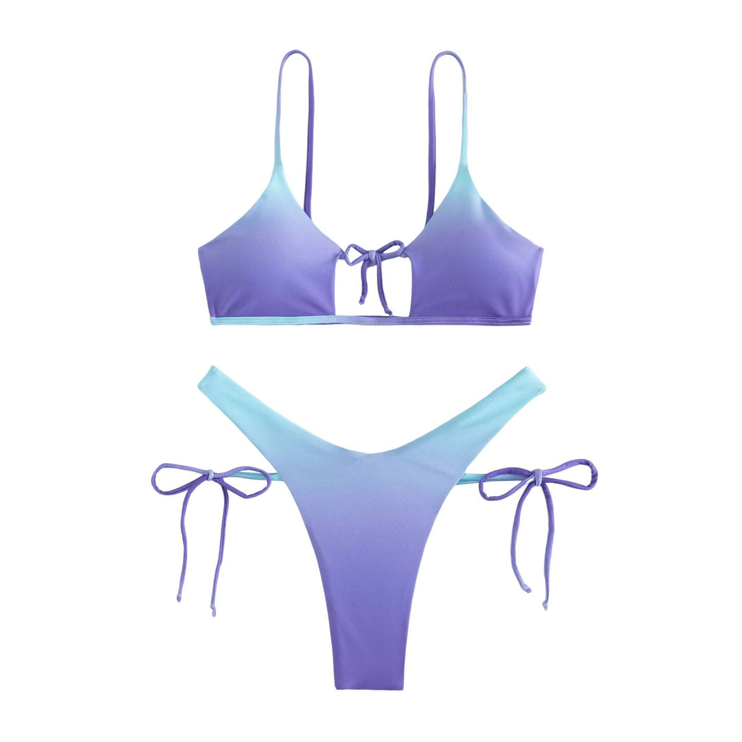 Damen Triangel-Bikini mit anpassbarem Knoten-Design und elegantem Farbverlauf Echo Archiv