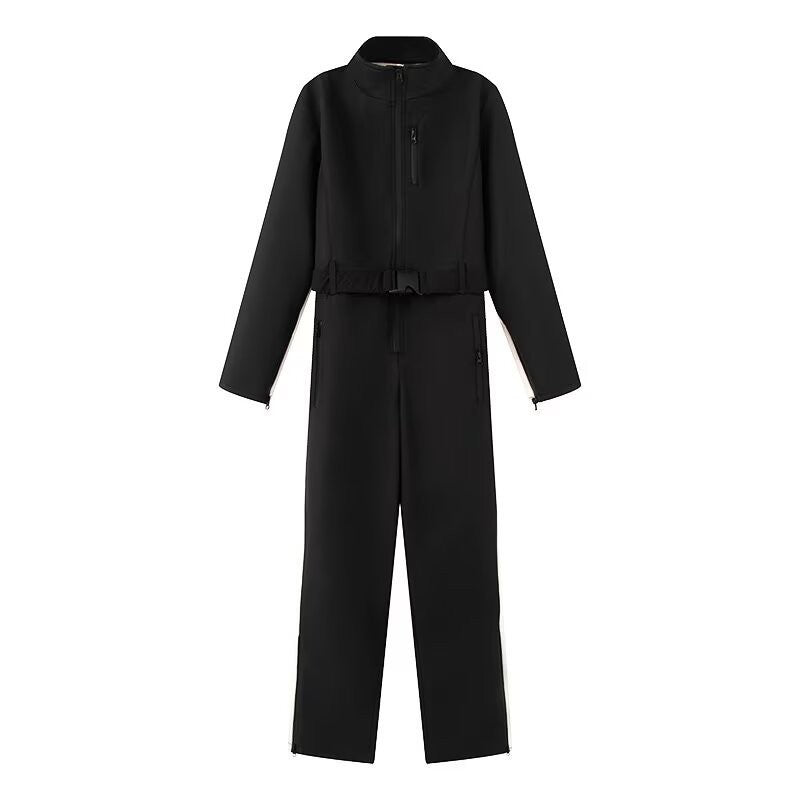 Damen Utility-Overall mit hohem Kragen, funktionalen Reißverschlüssen und Taillengürtel Echo Archiv