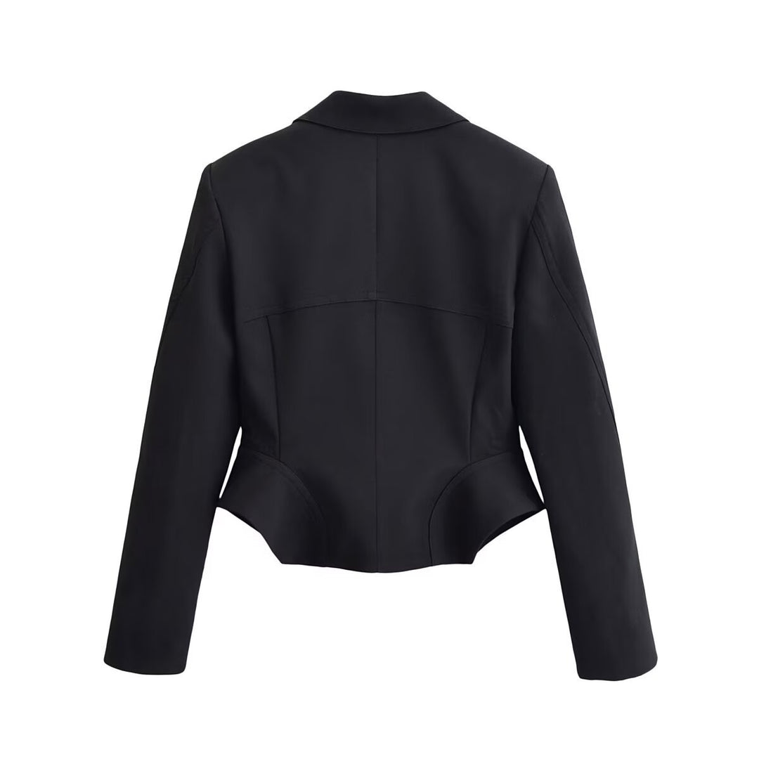 Damen Taillierter Cropped-Blazer mit Prinzessnähten und 5-Knopfreihe Echo Archiv