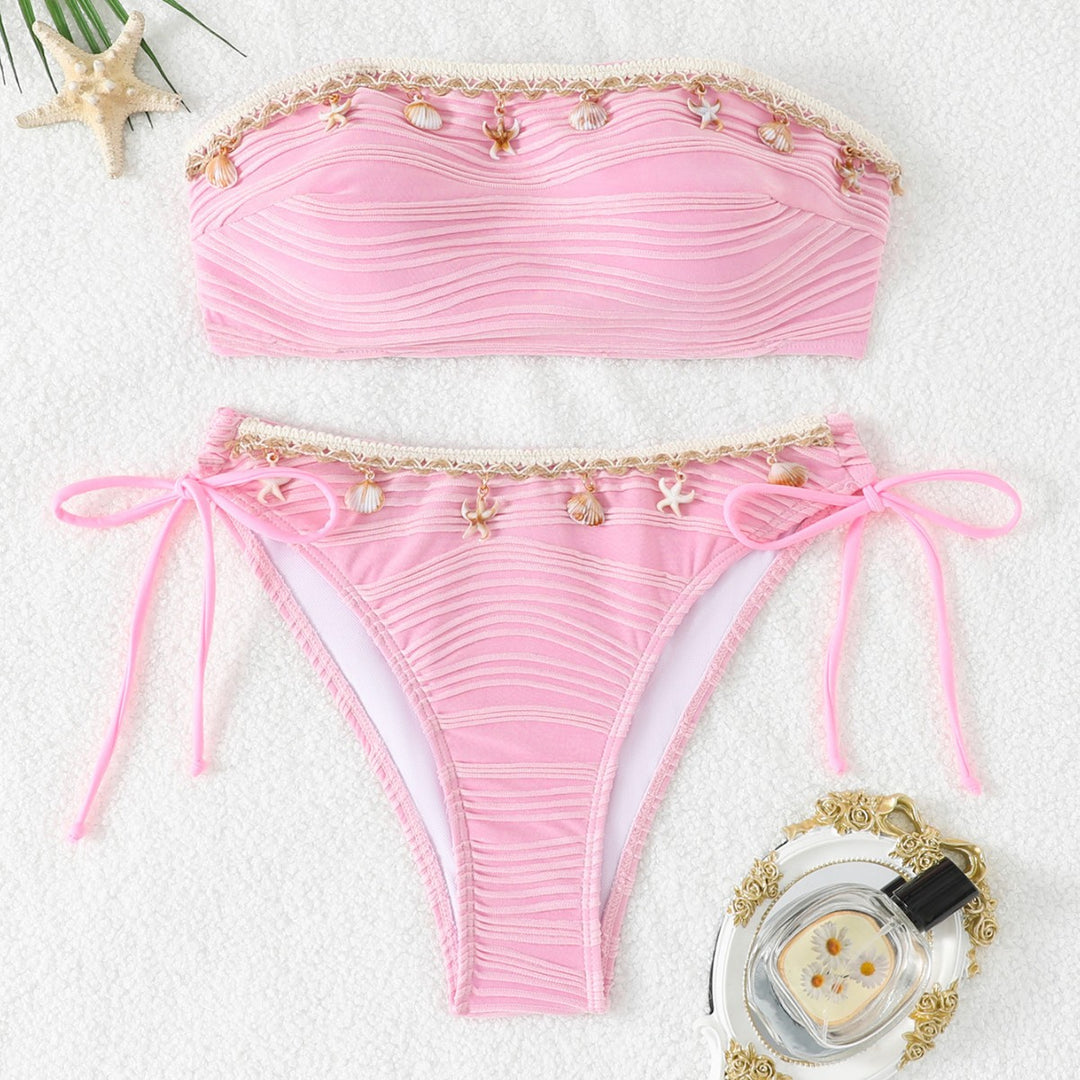 Damen Bandeau Bikini mit Muschelverzierung Echo Archiv