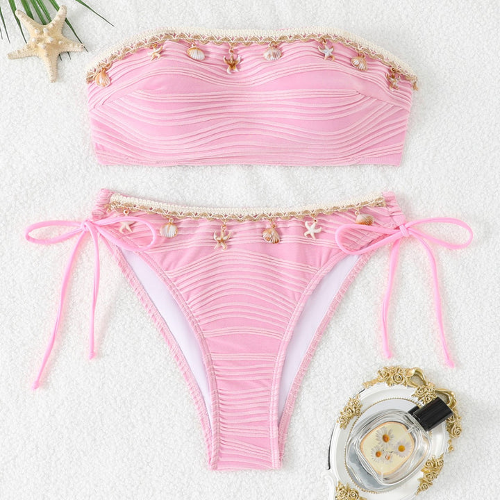 Damen Bandeau Bikini mit Muschelverzierung Echo Archiv