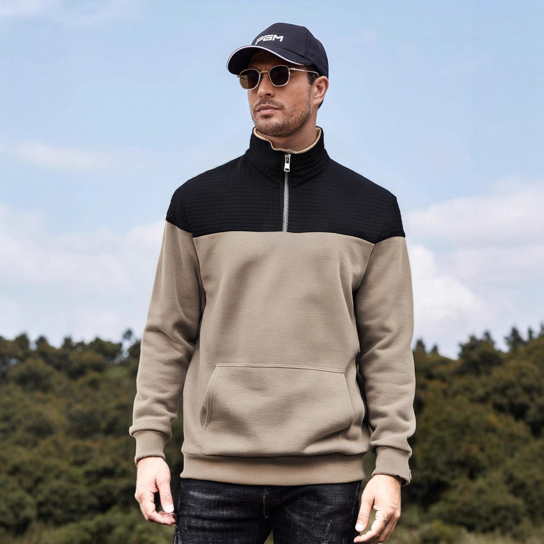 Herren funktionale Sweatjacke mit hochschließendem Kragen und praktischer Kängurutasche Echoarchiv