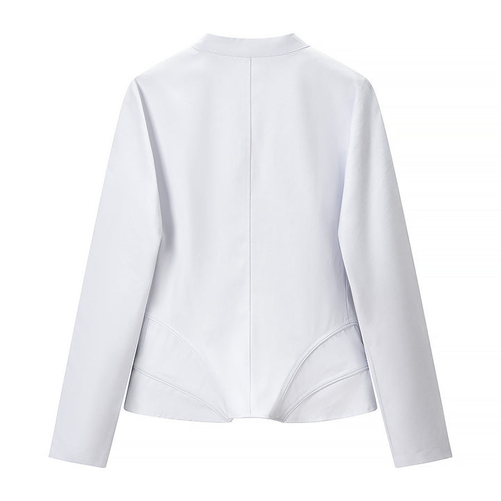 Damen Taillierte Kunstlederjacke mit Stehkragen und figurformenden Ziernähten Echo Archiv