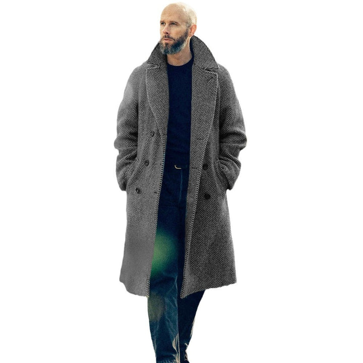 Herren eleganter Dufflecoat mit modernen Details und praktischen Taschen Echoarchiv