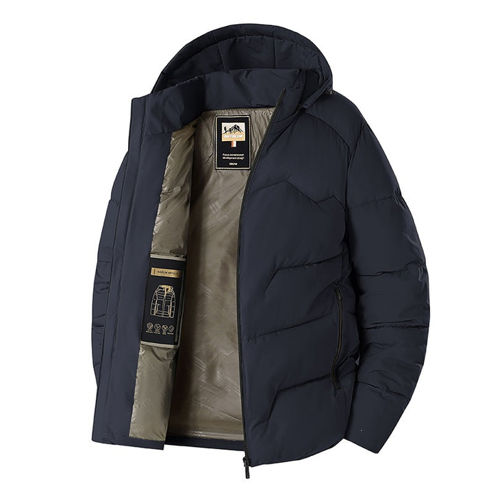 Herren Wattierte Kapuzen‑Thermojacke mit winddichter Außenhülle & Reißverschlusstaschen Echoarchiv