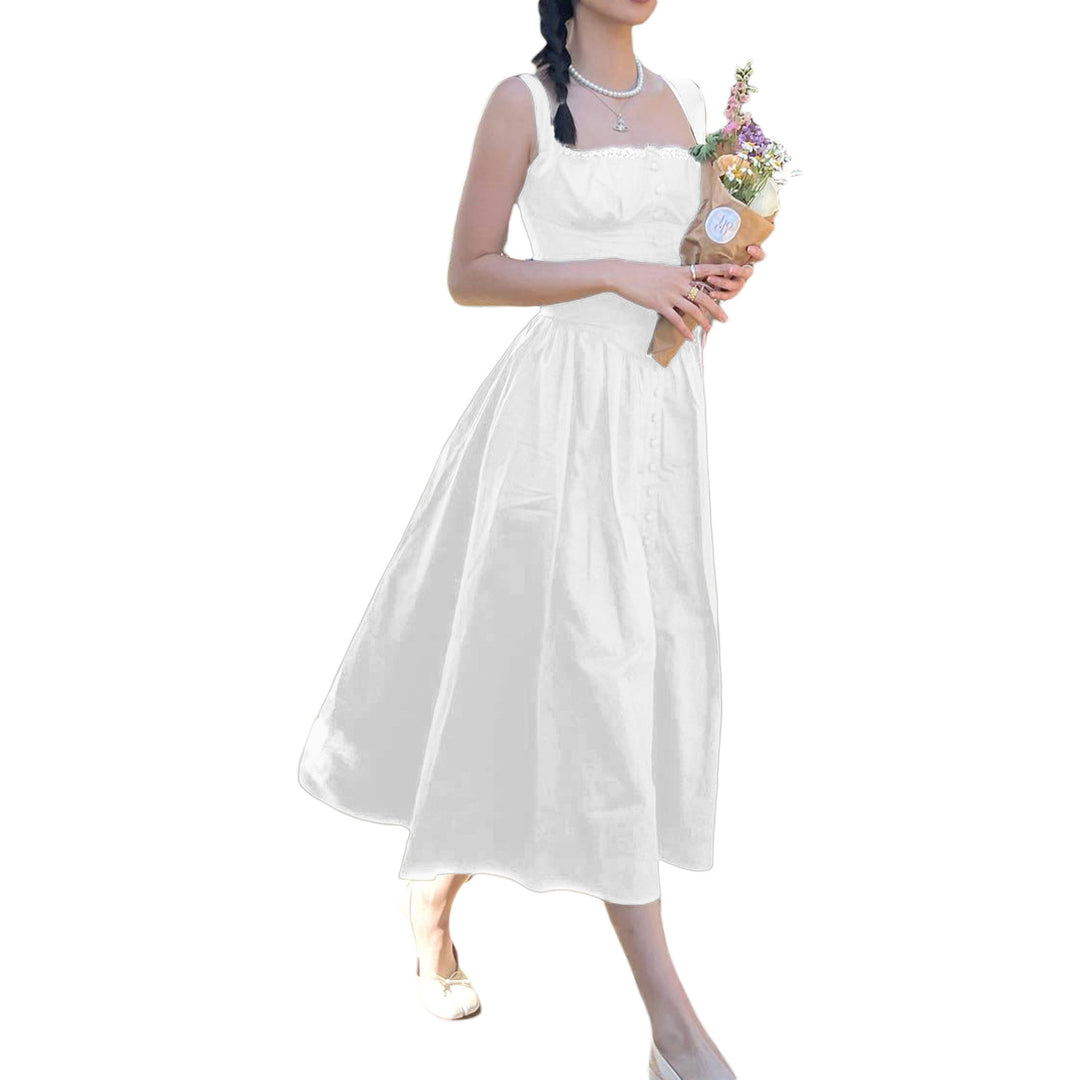 Damen Maxi-Kleid mit knöpfbarem Oberteil und schwingendem Rock Echo Archiv