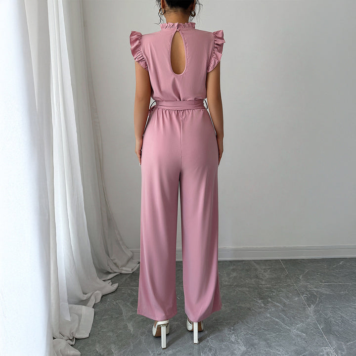Damen Eleganter Jumpsuit mit Rüschendetails und Rückenausschnitt Echo Archiv