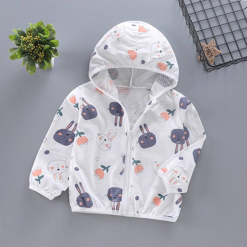 Unisex nan leichte Kapuzenjacke für Kleinkinder mit süßem Tierprint und Reißverschluss  Echo Archiv