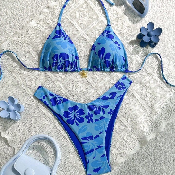 Damen Triangel-Bikini mit floralem Muster Echo Archiv