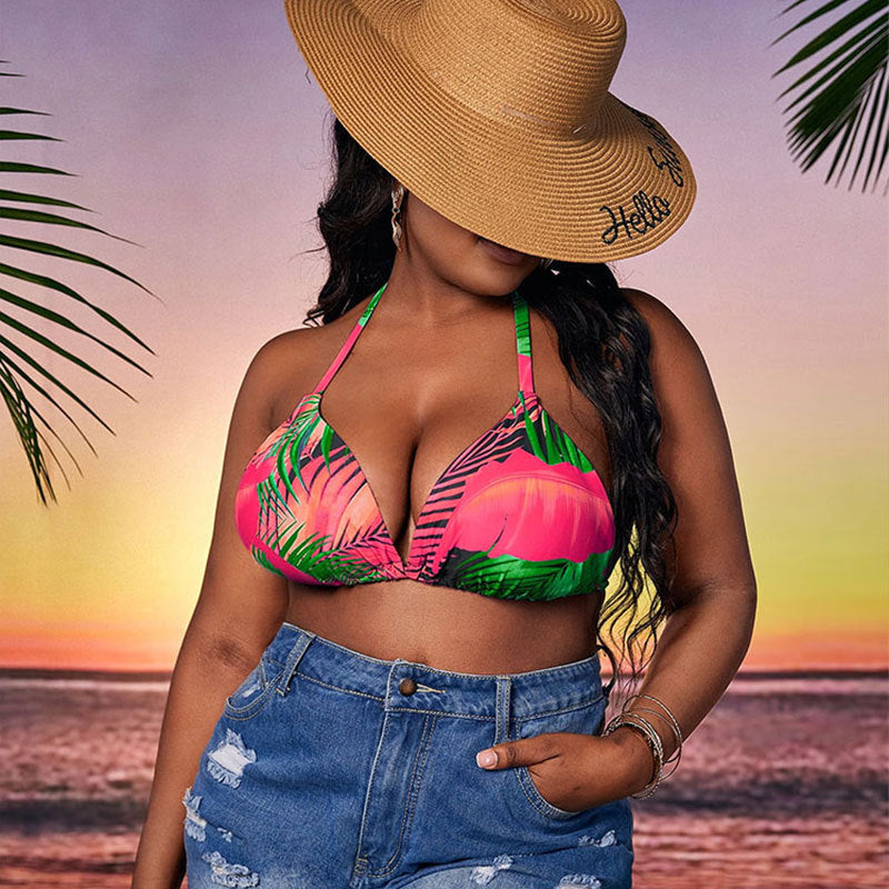 Damen Triangel-Bikini mit buntem Blumenmuster Echo Archiv