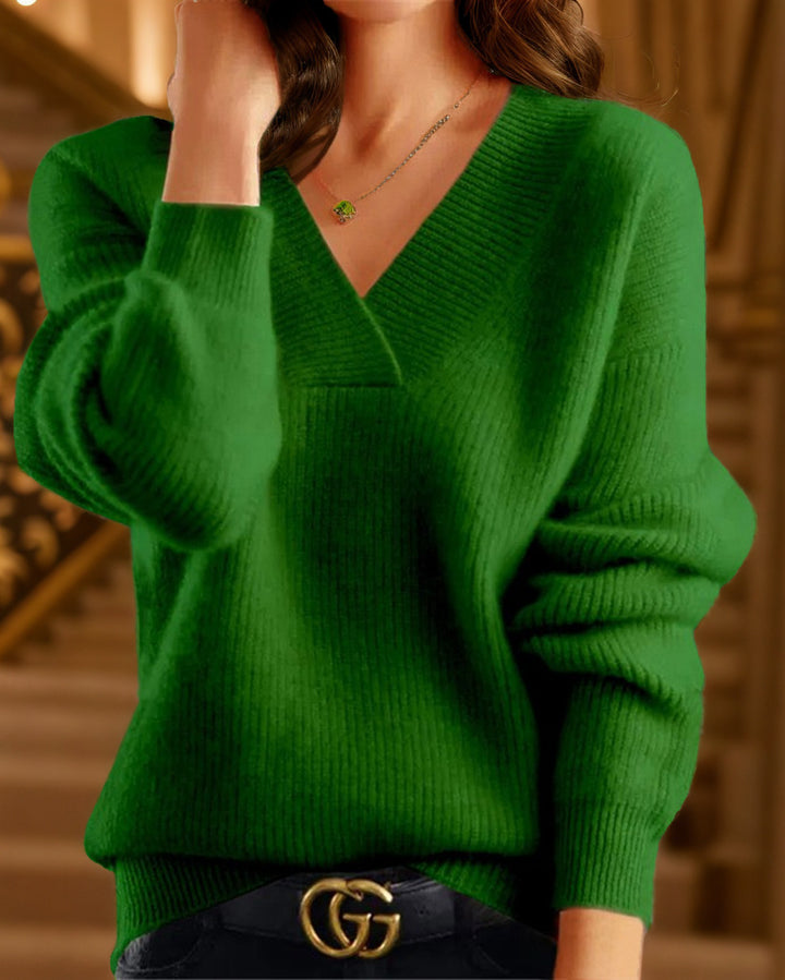 Damen nan kuscheliger V-Ausschnitt Pullover aus feinem Strick Echo Archiv
