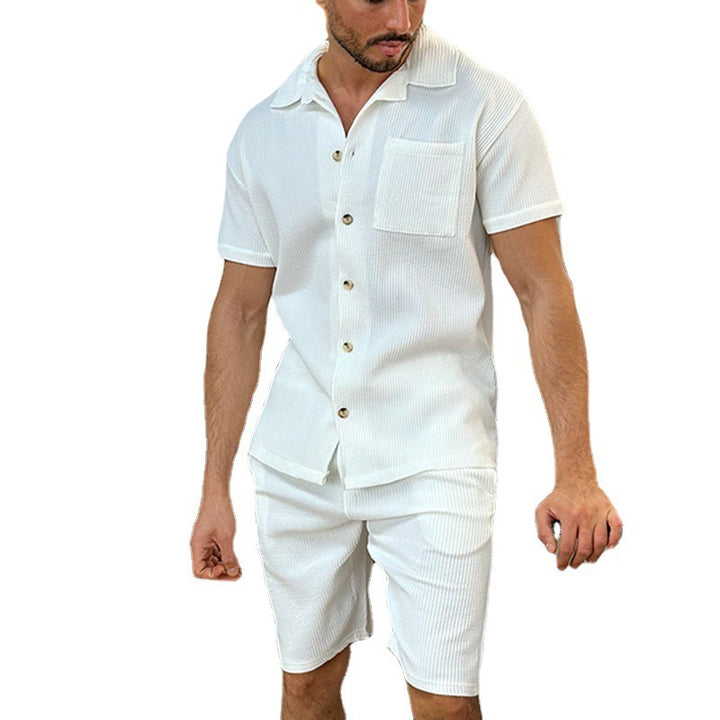 Herren modisches Kurzarm-Set mit eleganter Struktur Echoarchiv