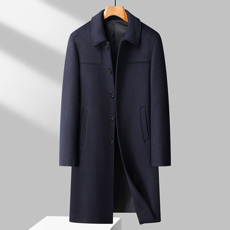 Herren Langer einreihiger Wollmantel mit schlanker Silhouette Echo Archiv