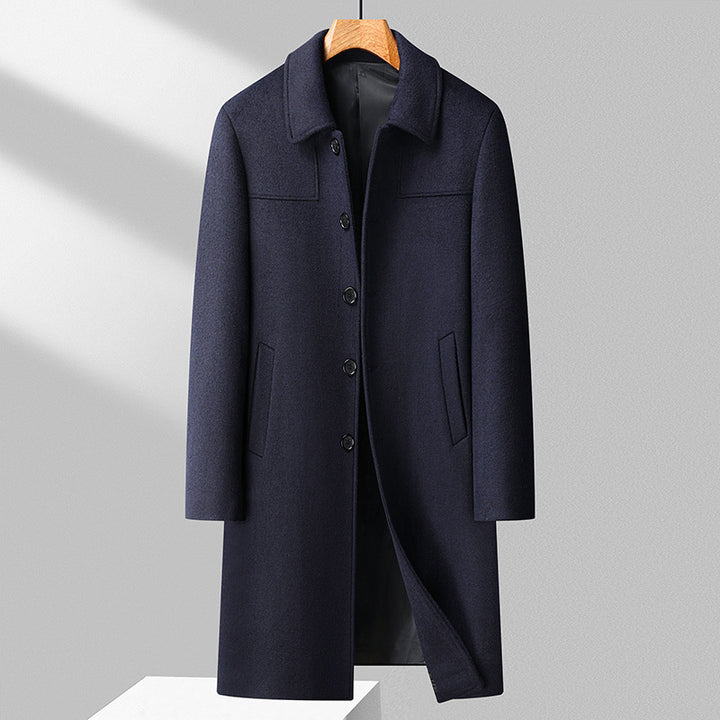 Herren Langer einreihiger Wollmantel mit schlanker Silhouette Echo Archiv