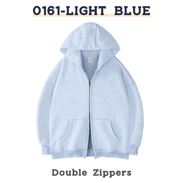 Unisex Oversized Kapuzenjacke mit Doppelreißverschluss und Kängurutaschen Echo Archiv