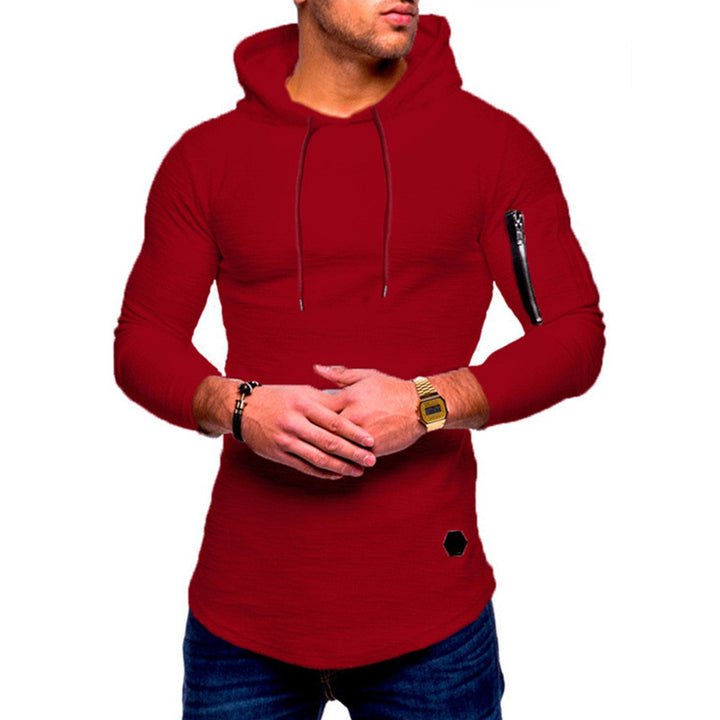 Herren Kapuzenpullover mit asymmetrischem Schnitt und Reißverschlusstasche Echoarchiv