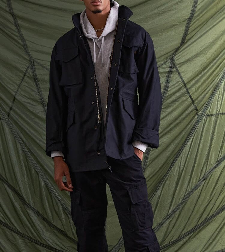 Herren multifunktionale Parkajacke mit praktischen Taschen und modernem Stehkragen Echoarchiv