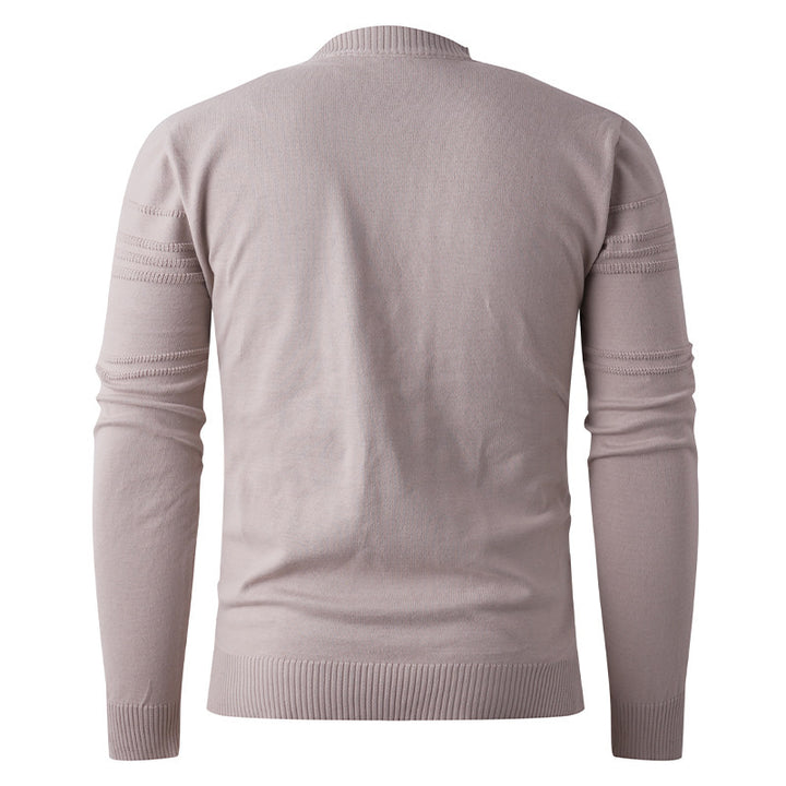 Herren nan Feinstrick-Pullover Rundhals mit geprägter Streifenstruktur und schmaler Silhouette Echo Archiv