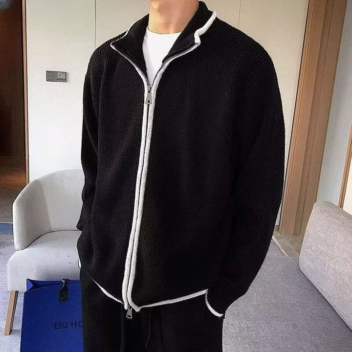 Herren Modische Strickjacke mit Stehkragen Echo Archiv