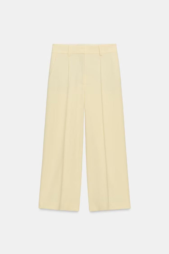 Damen Elegante High‑Waist Culotte‑Hose mit Bügelfalte und verdecktem Reißverschluss Echo Archiv